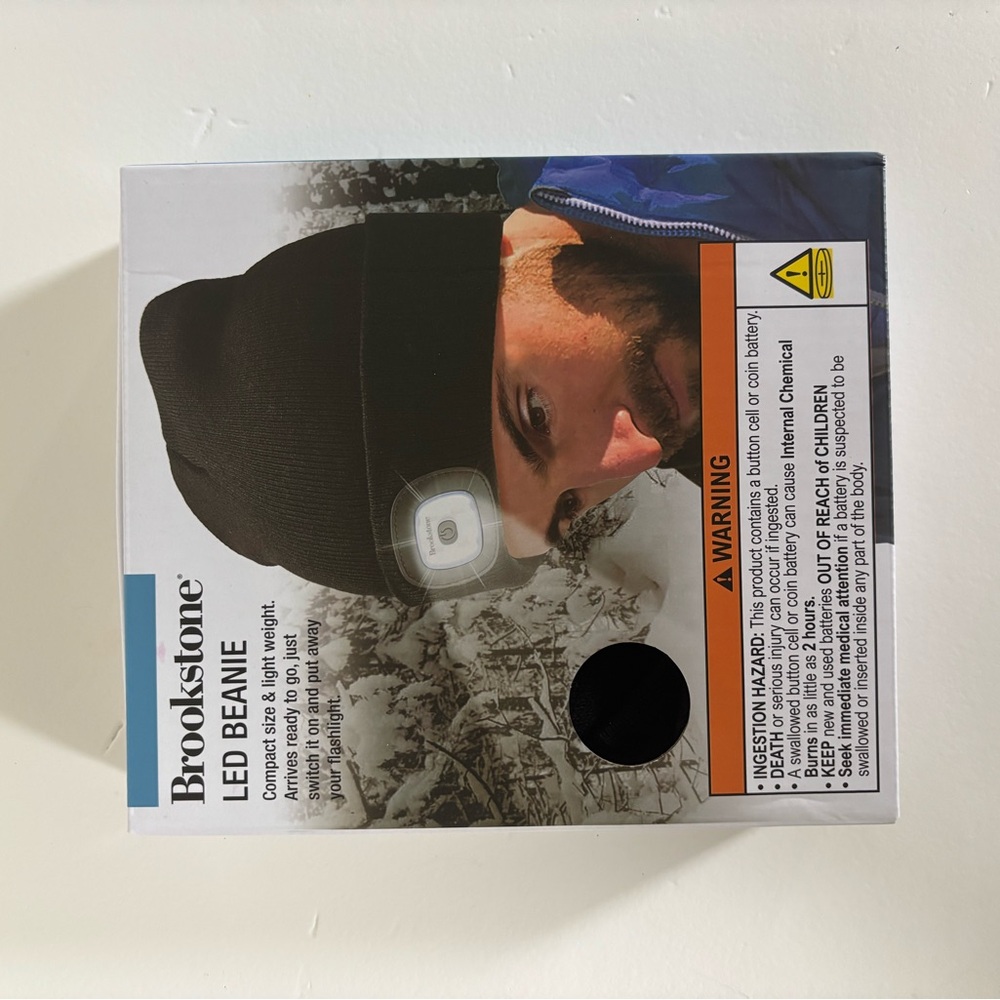 Brookstone Black LED Beanie with Integrated Light